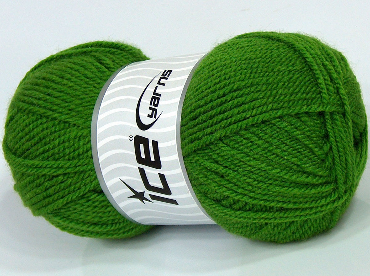 Lot of 4 x 95gr Skeins Ice Yarns SALE PLAIN Hand Knitting Yarn Green