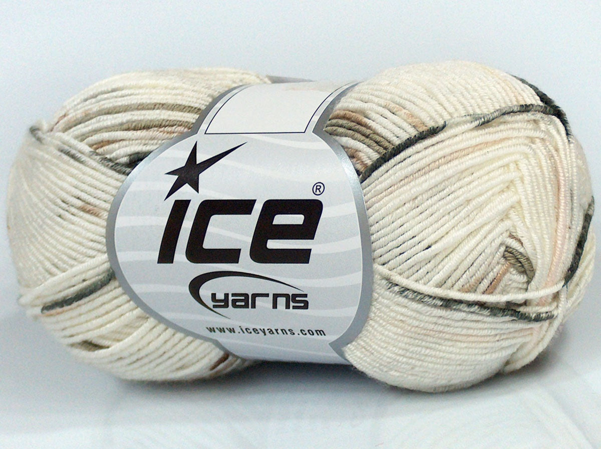 Lot of 6 Skeins Ice Yarns MISC SALE (3% Elastan) Yarn Cream Grey Light Khaki Brown