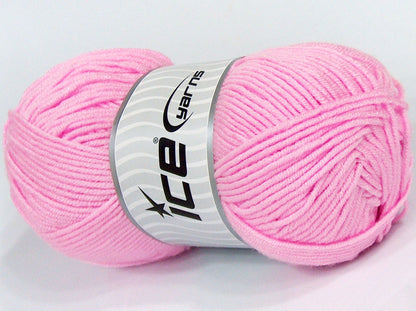 Lot of 4 x 100gr Skeins Ice Yarns SALE PLAIN Hand Knitting Yarn Baby Pink