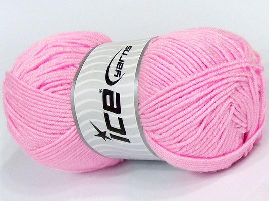 Lot of 4 x 100gr Skeins Ice Yarns SALE PLAIN Hand Knitting Yarn Baby Pink