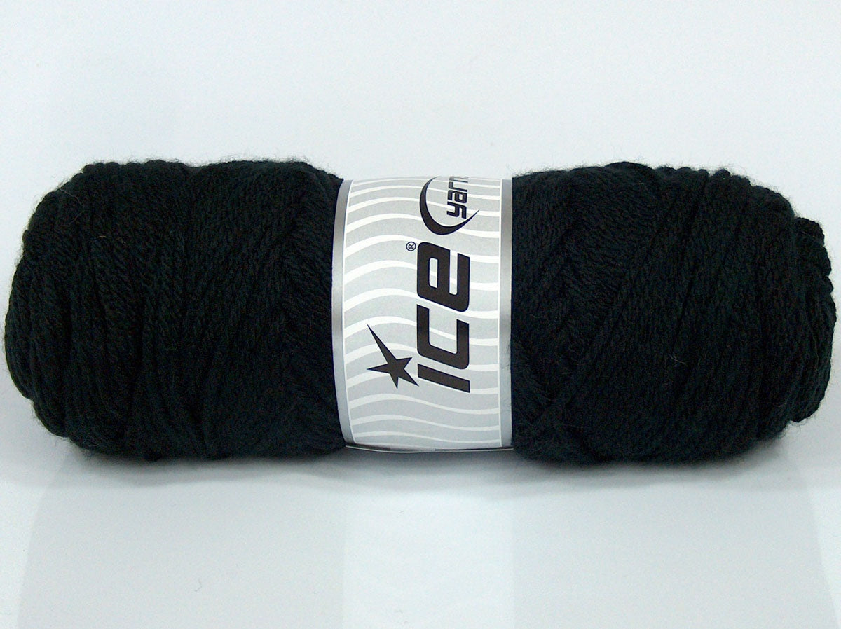 Lot of 4 x 100gr Skeins Ice Yarns SALE PLAIN Hand Knitting Yarn Black