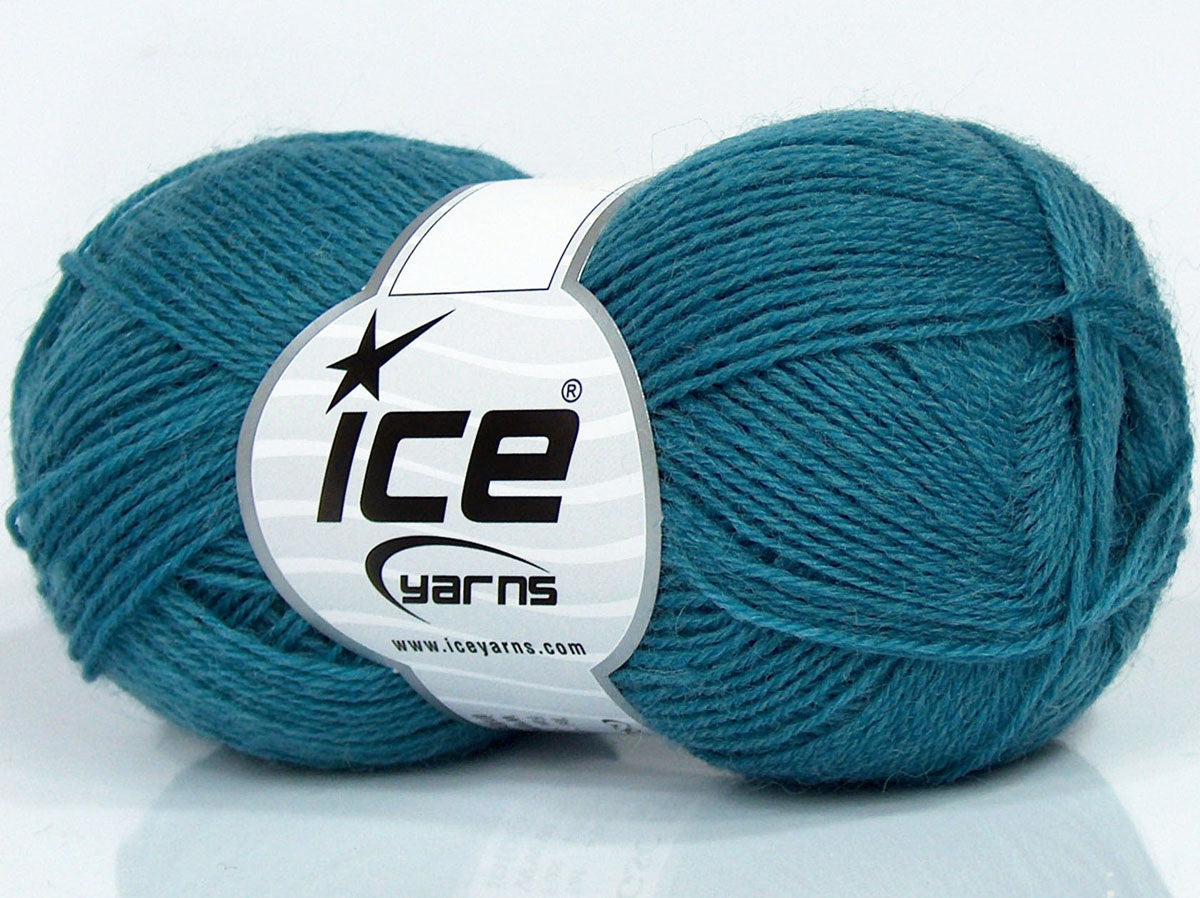 Lot of 6 Skeins Ice Yarns SALE SOCK YARN (75% Superwash Wool) Yarn Turquoise