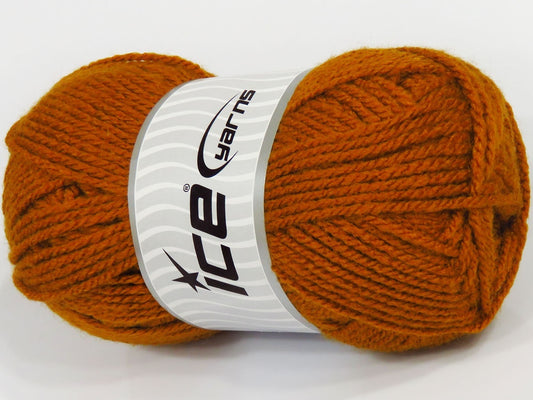 Lot of 4 x 90gr Skeins Ice Yarns SALE PLAIN Hand Knitting Yarn Caramel