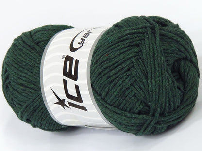 Lot of 4 x 100gr Skeins Ice Yarns NATURAL COTTON WORSTED (100% Cotton) Yarn Dark Green