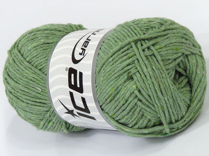 Lot of 4 x 100gr Skeins Ice Yarns NATURAL COTTON WORSTED (100% Cotton) Yarn Light Green