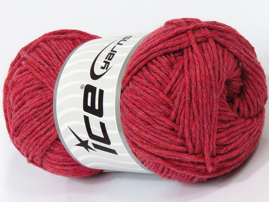 Lot of 4 x 100gr Skeins Ice Yarns NATURAL COTTON WORSTED (100% Cotton) Yarn Light Red