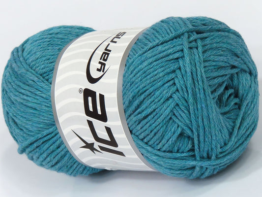 Lot of 4 x 100gr Skeins Ice Yarns NATURAL COTTON WORSTED (100% Cotton) Yarn Turquoise