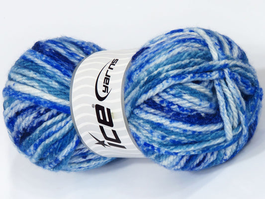 Lot of 4 x 100gr Skeins Ice Yarns SALE SELF-STRIPING Yarn Blue Shades