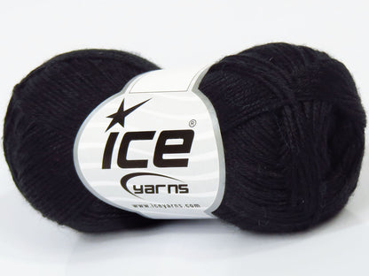 Lot of 6 Skeins Ice Yarns SALE PLAIN Hand Knitting Yarn Black
