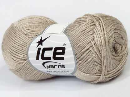 Lot of 6 Skeins Ice Yarns SALE PLAIN Hand Knitting Yarn Beige