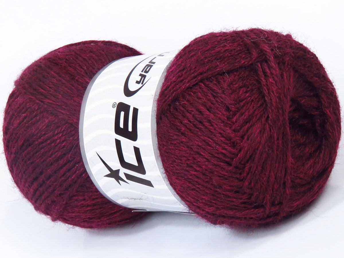 Lot of 4 x 100gr Skeins Ice Yarns SALE WINTER (50% Wool) Yarn Maroon
