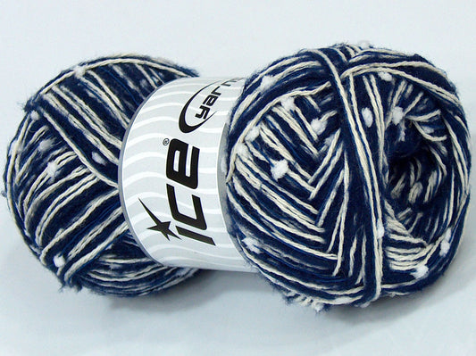 Lot of 4 x 100gr Skeins Ice Yarns Acrylic Types CUSTOM BLEND Yarn White Blue Navy
