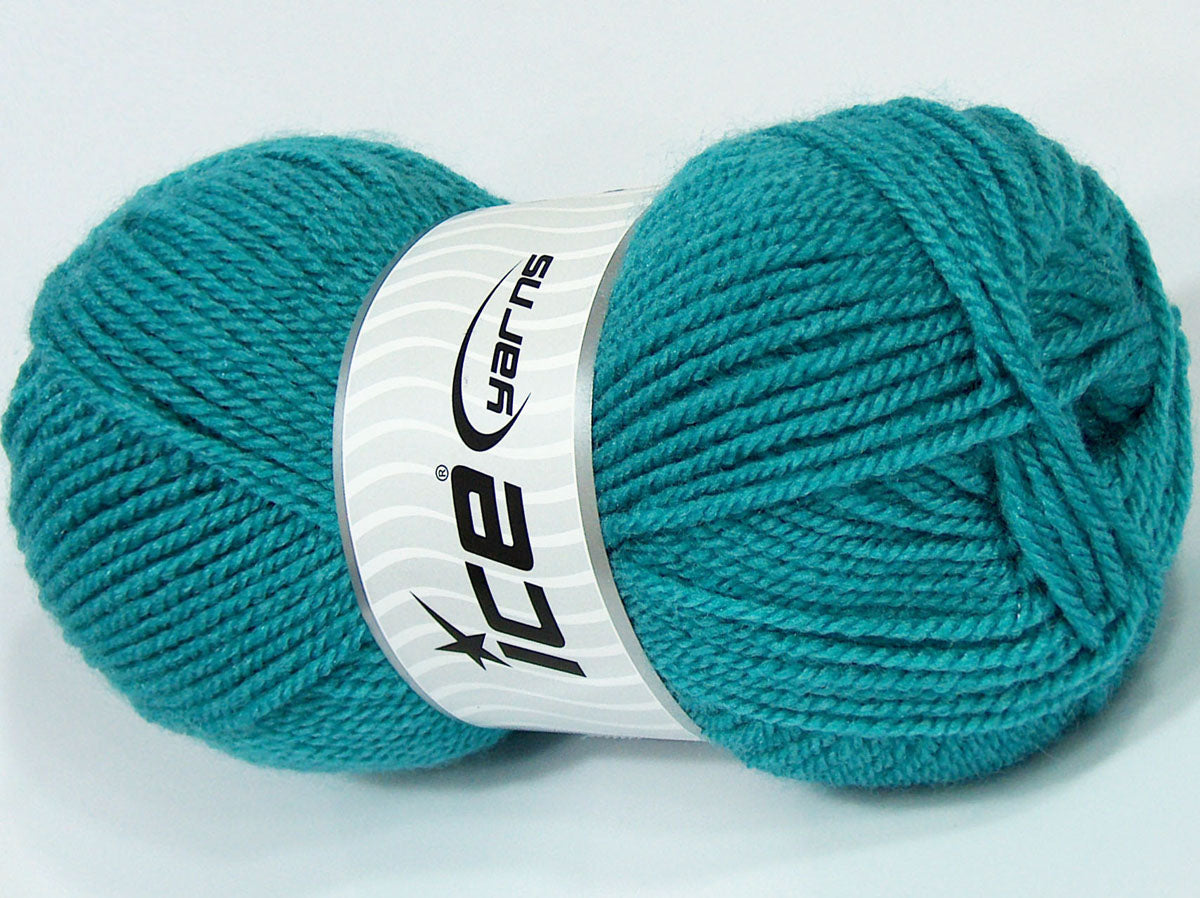 Lot of 4 x 100gr Skeins Ice Yarns SALE WINTER (10% Wool) Yarn Turquoise Green