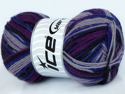Lot of 8 Skeins Ice Yarns SOCKENWOLLE (75% Superwash Wool) Yarn Purple Lilac Black Maroon