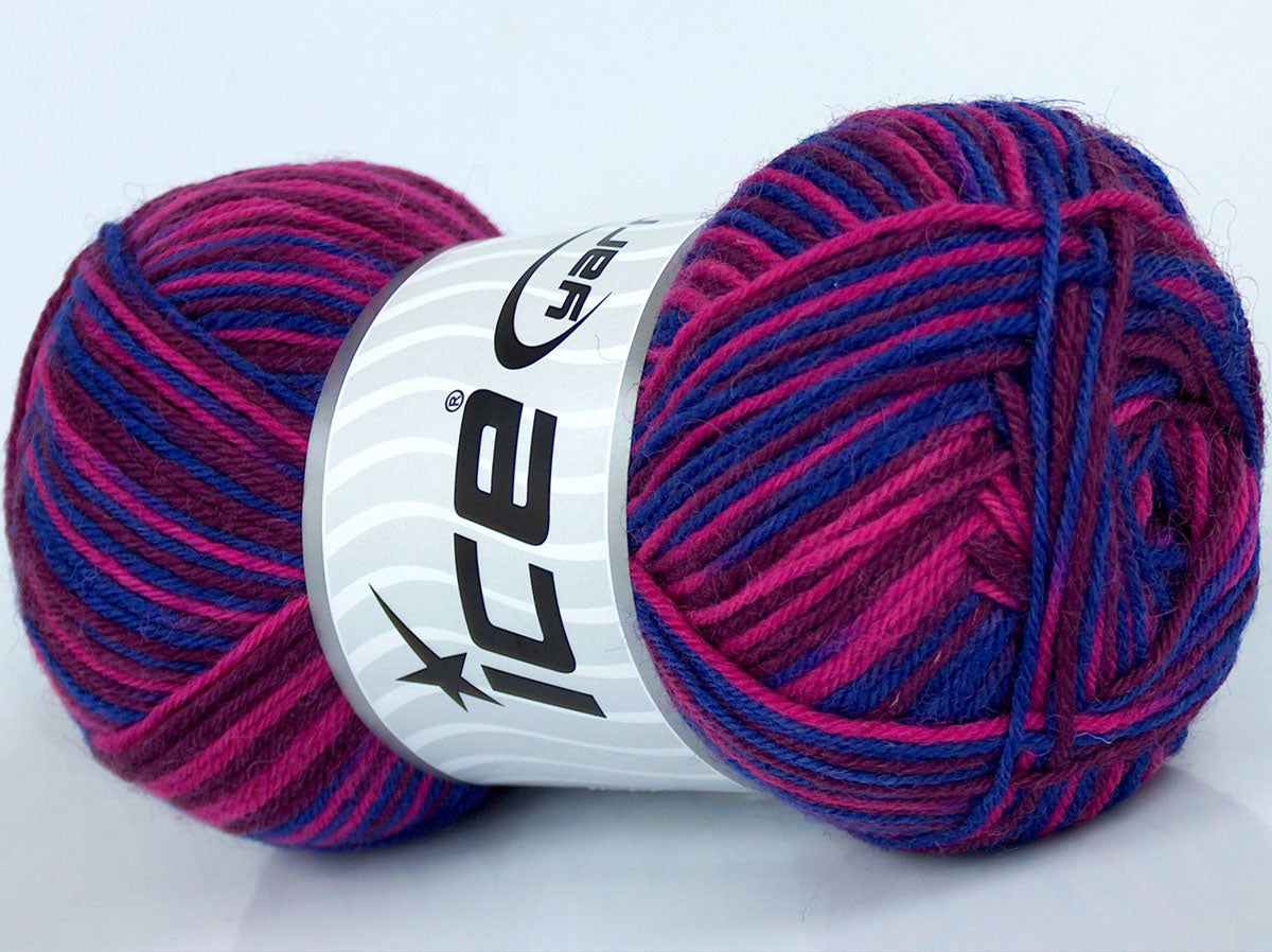 Lot of 8 Skeins Ice Yarns SOCKENWOLLE (75% Superwash Wool) Yarn Purple Burgundy Fuchsia