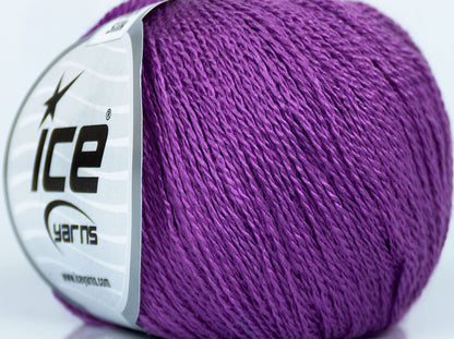 Lot of 6 Skeins Ice Yarns PURE SILK (100% Silk) Hand Knitting Yarn Purple