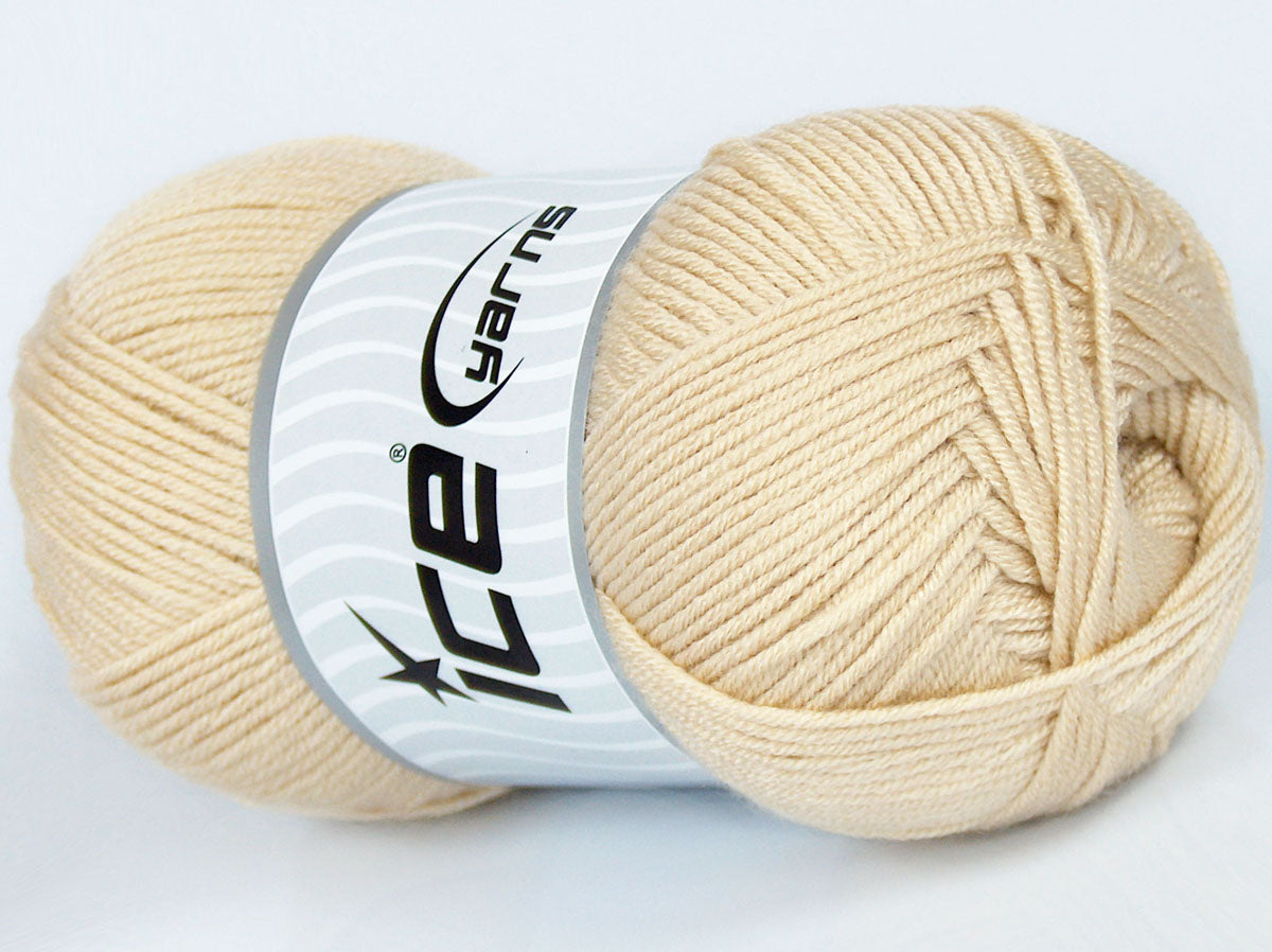 Lot of 4 x 100gr Skeins Ice Yarns ANTIPILLING BABY Hand Knitting Yarn Beige