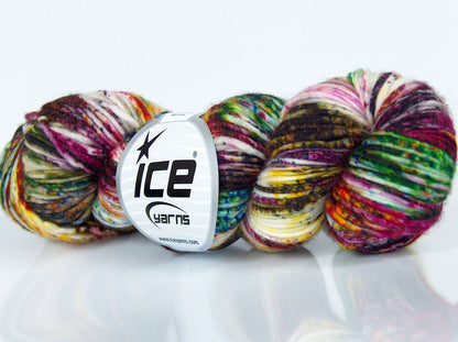 Lot of 2 x 100gr Skeins Ice Yarns HAND DYED SUPERWASH MERINO (100% Superwash Merino Wool) Yarn Rainbow