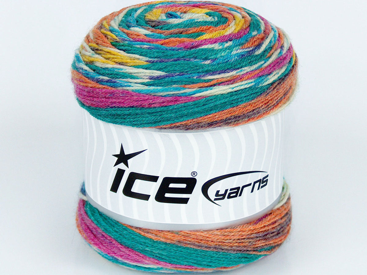 Lot of 3 x 100gr Skeins Ice Yarns SILK BAMBOO SOCK (10% Silk 35% Superwash Wool) Yarn Rainbow