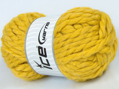 Lot of 4 x 100gr Skeins Ice Yarns SALE WINTER (50% Wool) Yarn Yellow
