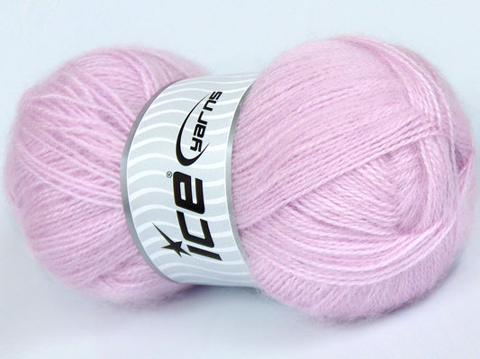 Lot of 4 x 85gr Skeins Ice Yarns SALE WINTER (10% Mohair 15% Wool) Yarn Light Pink