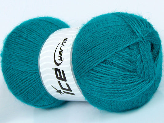 Lot of 4 x 85gr Skeins Ice Yarns SALE WINTER (10% Mohair 15% Wool) Yarn Emerald Green