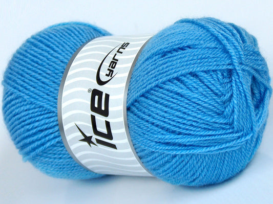 Lot of 4 x 80gr Skeins Ice Yarns PARANA Hand Knitting Yarn Light Blue