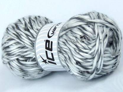 Lot of 3 x 100gr Skeins Ice Yarns CAJAMARCA (15% Wool 13% Viscose) Yarn Grey White