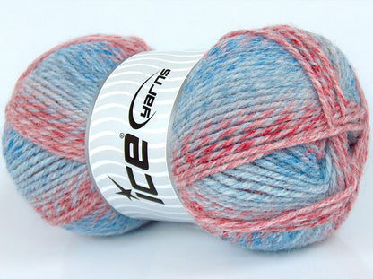 Lot of 3 x 100gr Skeins Ice Yarns TALARA Hand Knitting Yarn Blue Red White