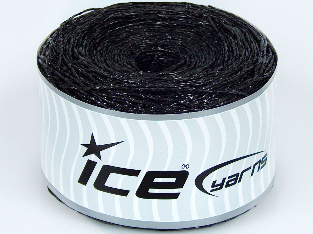 250 gr ICE YARNS CAKES METALLIC PAPER Hand Knitting Yarn Black