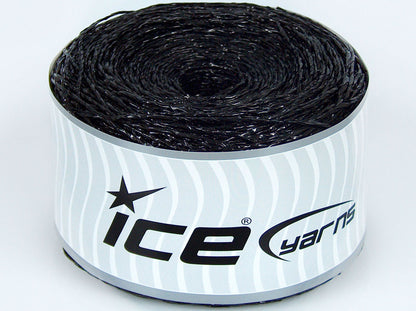 250 gr ICE YARNS CAKES METALLIC PAPER Hand Knitting Yarn Black