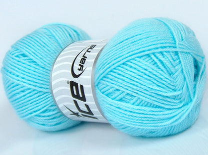 Lot of 4 x 80gr Skeins Ice Yarns SALE PLAIN Hand Knitting Yarn Baby Blue