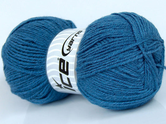 Lot of 4 x 100gr Skeins Ice Yarns SALE PLAIN Hand Knitting Yarn Jeans Blue