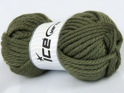 Lot of 3 x 120gr Skeins Ice Yarns SALE PLAIN Hand Knitting Yarn Khaki