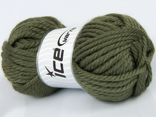 Lot of 3 x 120gr Skeins Ice Yarns SALE PLAIN Hand Knitting Yarn Khaki