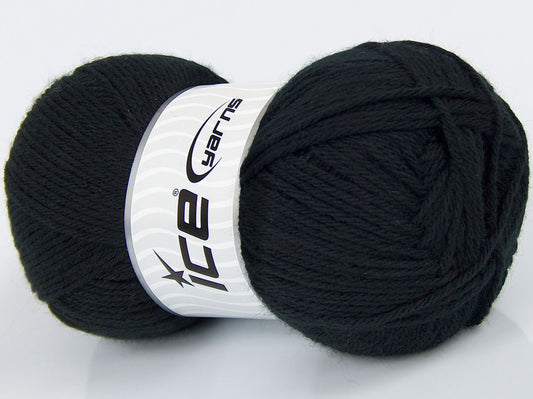 Lot of 3 x 100gr Skeins Ice Yarns SALE PLAIN Hand Knitting Yarn Black