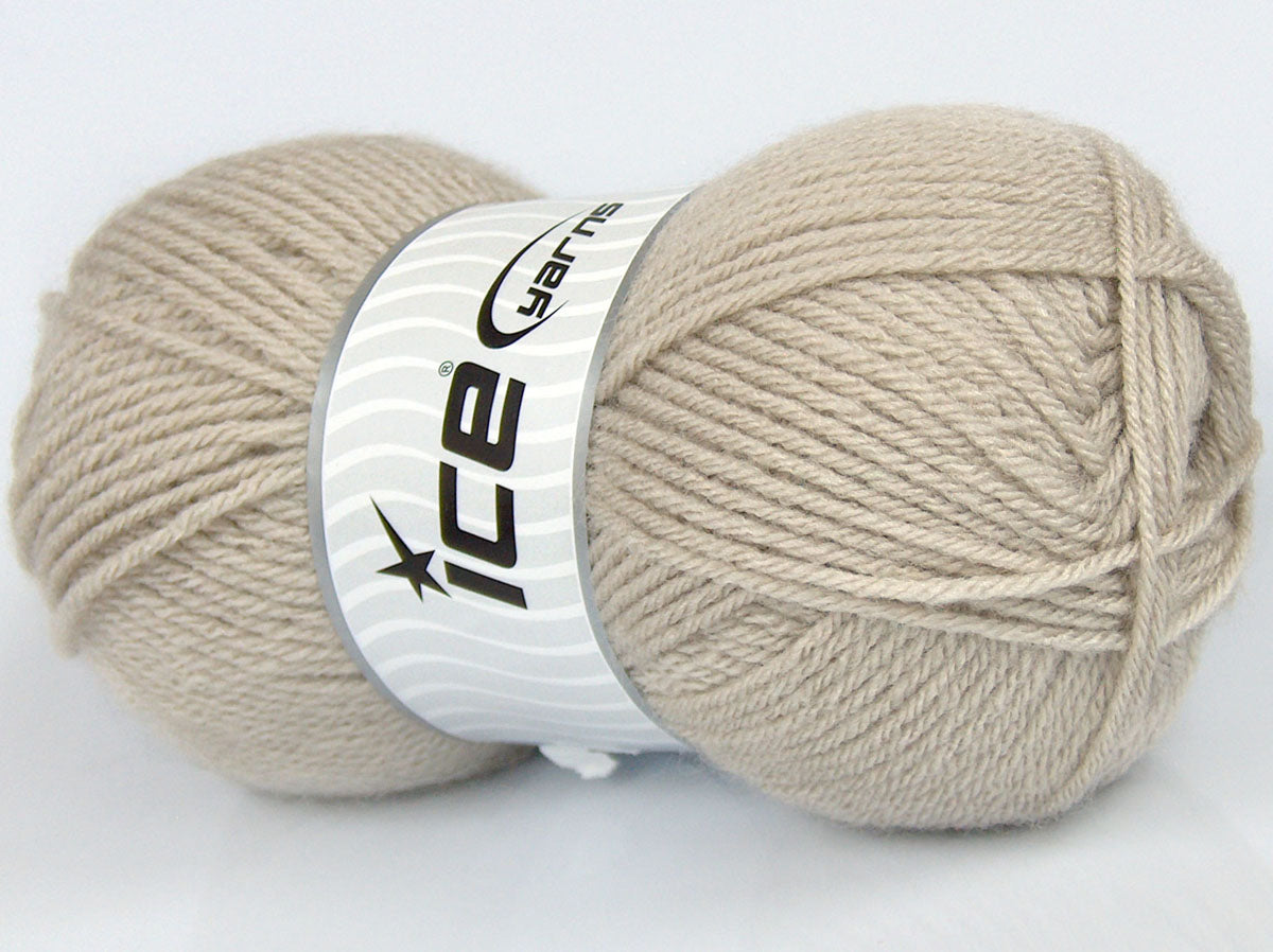 Lot of 3 x 120gr Skeins Ice Yarns SALE PLAIN Hand Knitting Yarn Beige