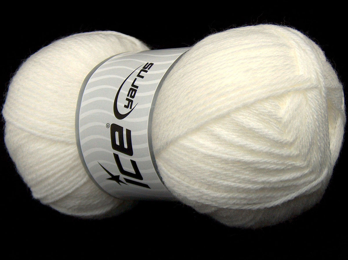 Lot of 4 x 90gr Skeins Ice Yarns SALE PLAIN Hand Knitting Yarn White
