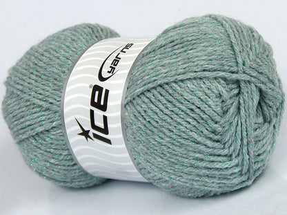 Lot of 4 x 100gr Skeins Ice Yarns SALE METALLIC Hand Knitting Yarn Mint Green