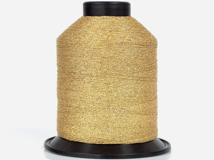 Lot of 2 x 90gr Skeins Ice Yarns METALLIC THREAD CONE Light Gold