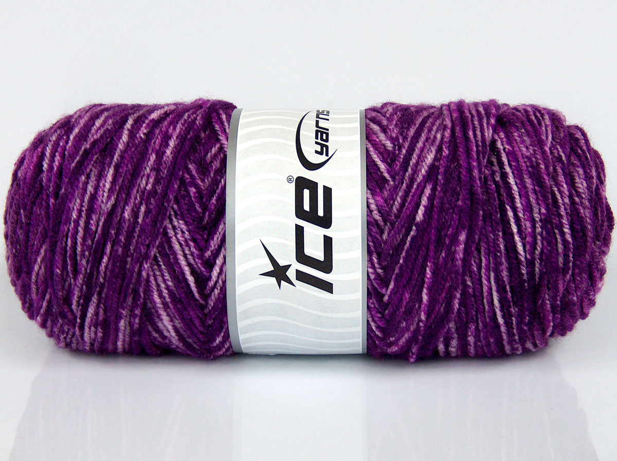 Lot of 3 x 140gr Skeins Ice Yarns SALE SELF-STRIPING Yarn Purple Shades