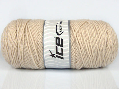 Lot of 2 x 170gr Skeins Ice Yarns CHICLAYO Hand Knitting Yarn Light Beige