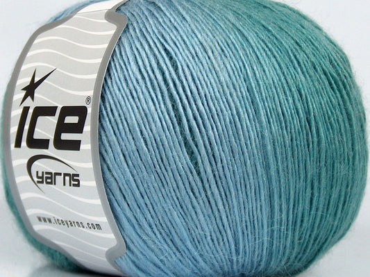 Lot of 2 x 100gr Skeins Ice Yarns SALE WINTER (10% Mohair 40% Wool) Yarn Blue Shades Green Shades