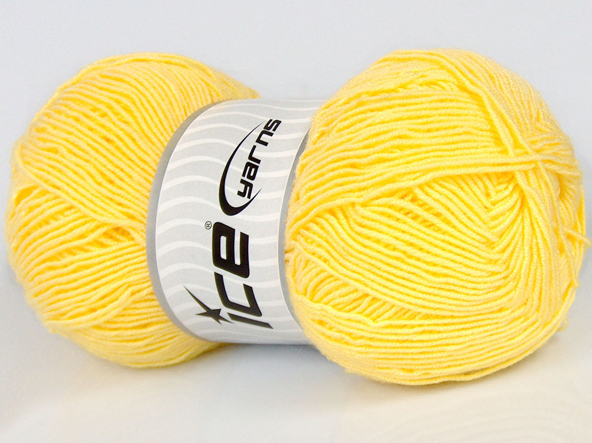 Lot of 4 x 105gr Skeins Ice Yarns SALE PLAIN Hand Knitting Yarn Yellow