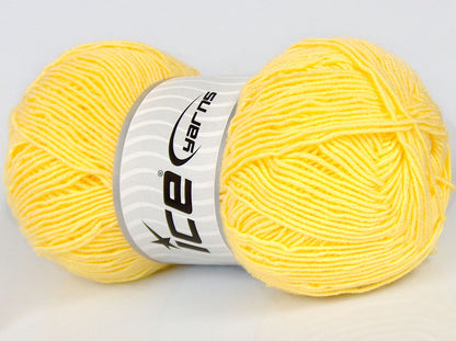 Lot of 4 x 105gr Skeins Ice Yarns SALE PLAIN Hand Knitting Yarn Yellow