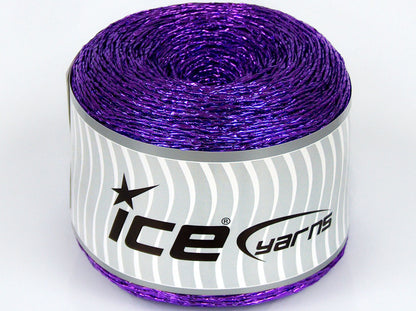 250 gr ICE YARNS CAKES METALLIC PAPER Hand Knitting Yarn Purple