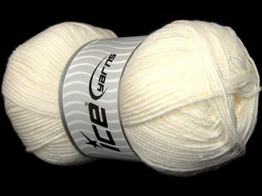 Lot of 3 x 115gr Skeins Ice Yarns SALE PLAIN Hand Knitting Yarn White