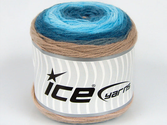 Lot of 2 x 150gr Skeins Ice Yarns SALE CAKES YARN Yarn Blue Shades Camel