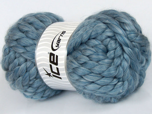 260 gr ICE YARNS SALE WINTER (50% Wool) Hand Knitting Yarn Blue Grey