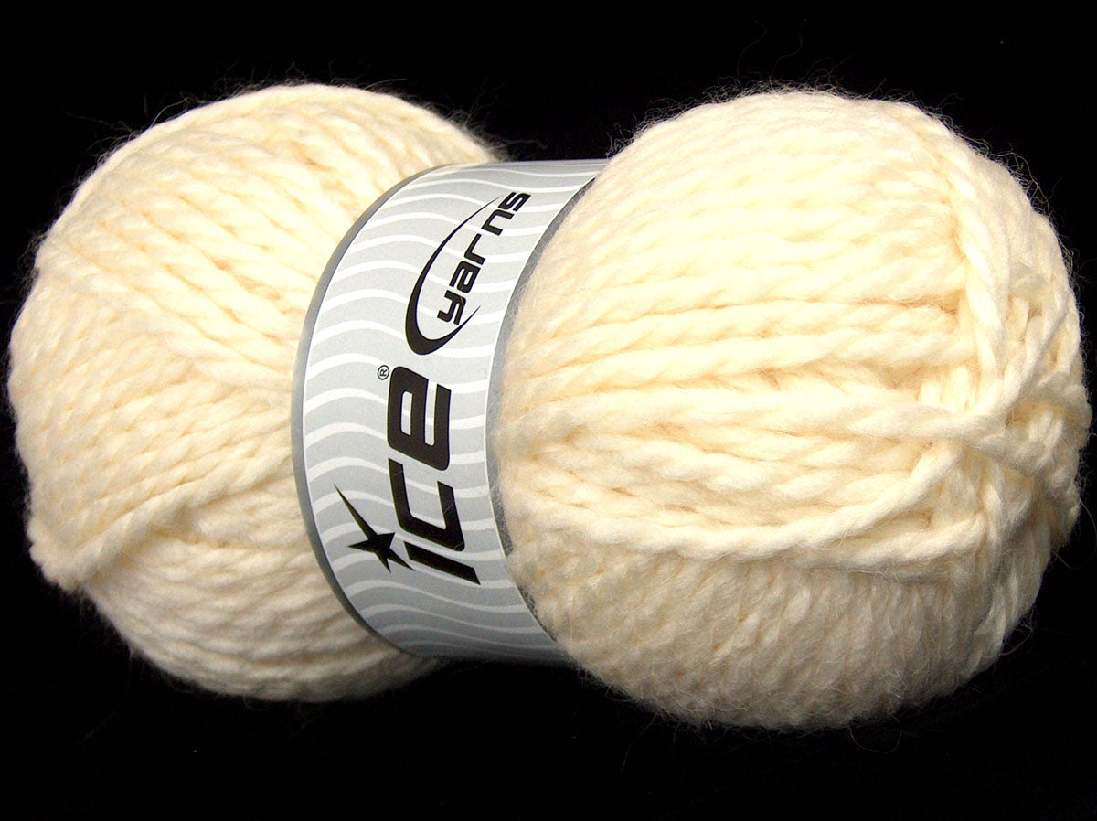 Lot of 2 x 170gr Skeins Ice Yarns SALE WINTER (5% Mohair 45% Wool) Yarn Cream